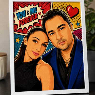 Pop Art портрет по снимка за двойки – „You & Me Forever“